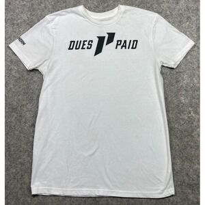 1st Phorm T Shirt Mens S White Black Dues Paid Tee Athletic Workout Gym
